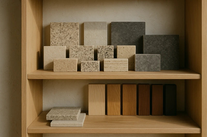 Stone and wood material library samples