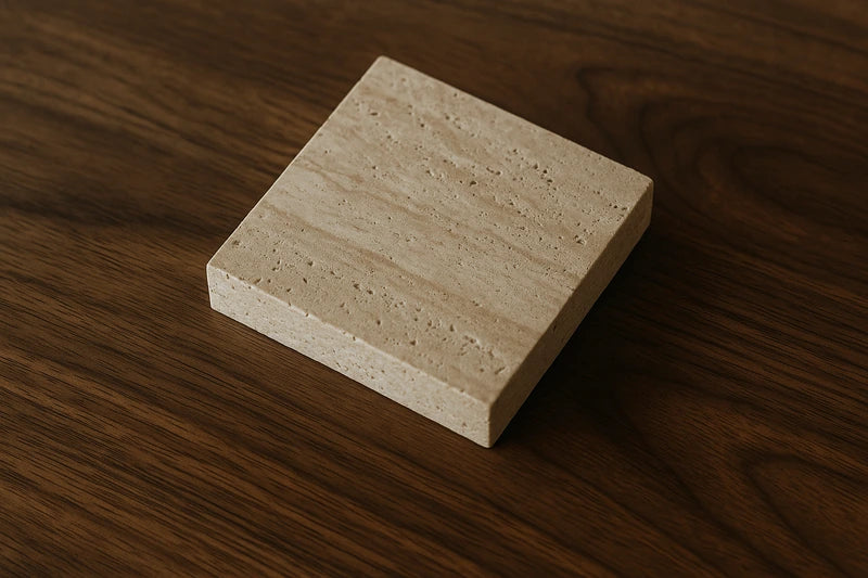 Travertine stone material sample